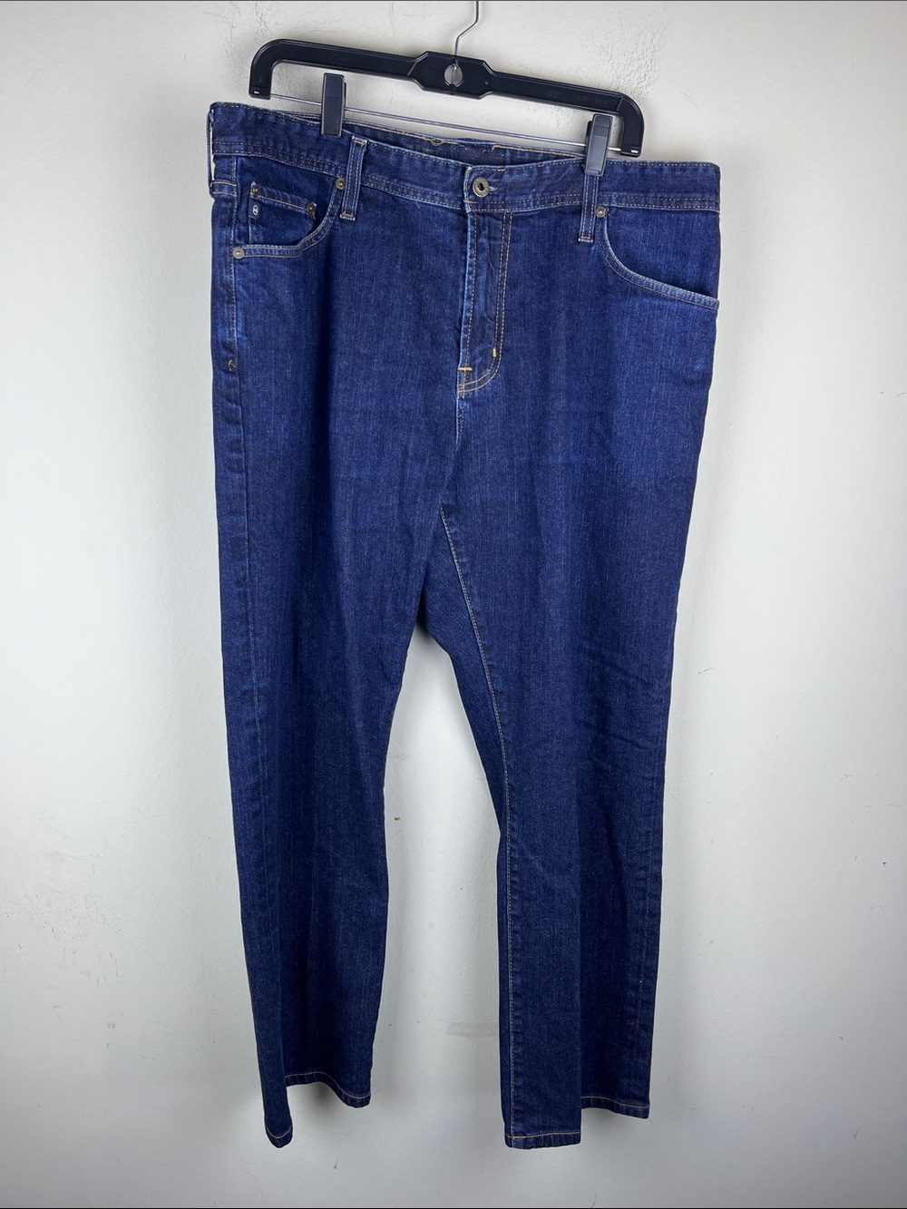 AG Adriano Goldschmied Men's 38x32 Slim Fit Dark Blue Denim Jeans